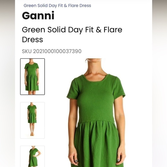 Ganni Solid Day Fit and Flare Dress - Picture 3 of 6